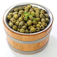 GRÜNE KRÄUTEROLIVEN, OHNE STEIN, 1 KG / SL 